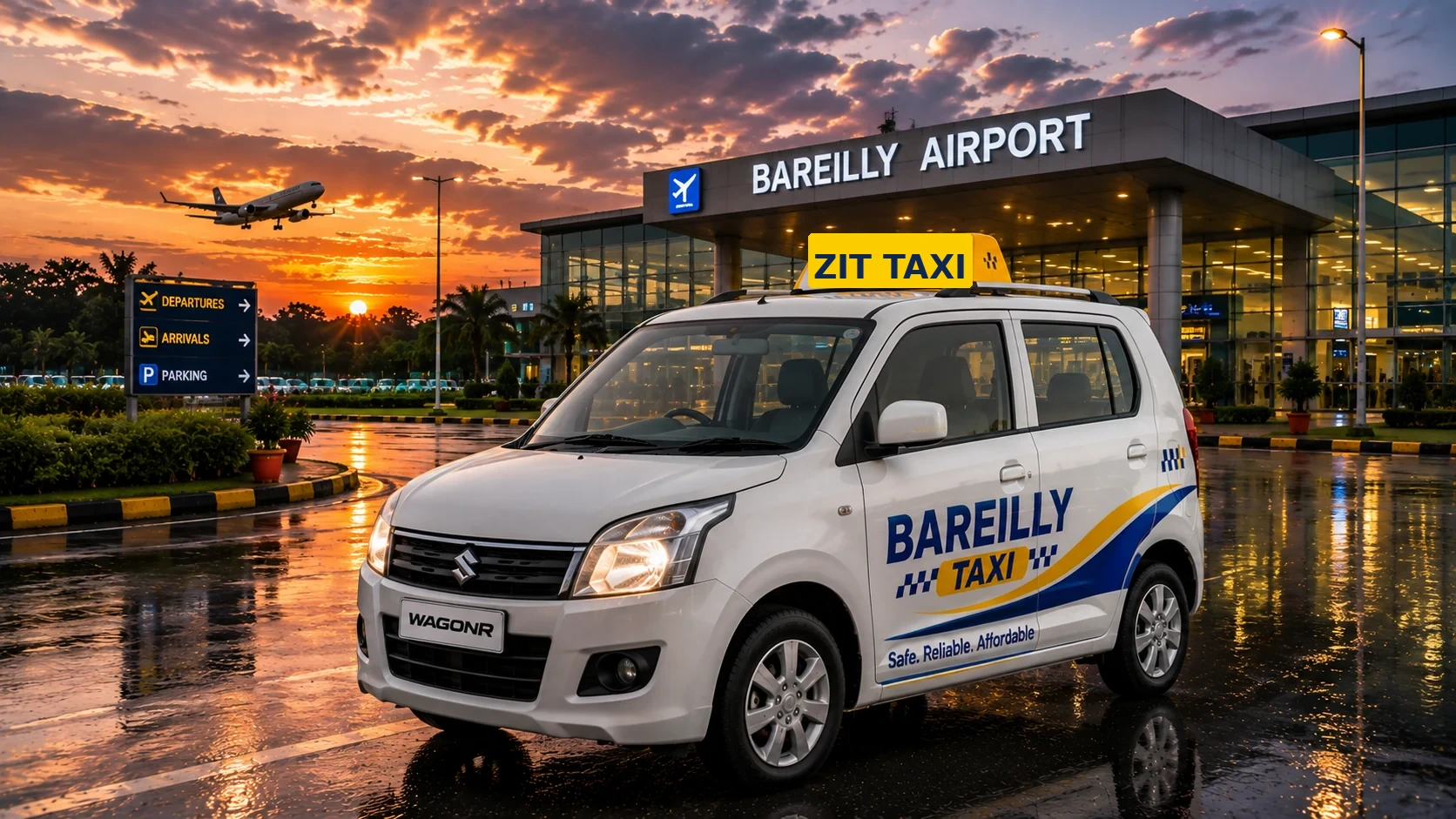WagonR taxi at Bareilly Airport